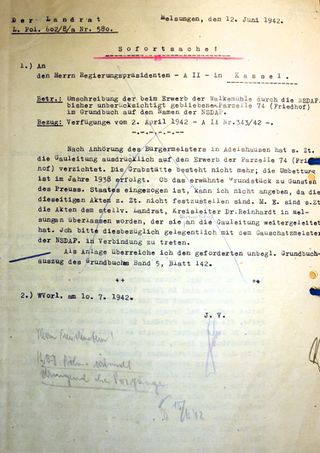 2.6.1942: Entwurf einer Antwort: Sofortsache!