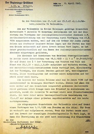 8.4.1943: Der Oberpräsident soll entscheiden!